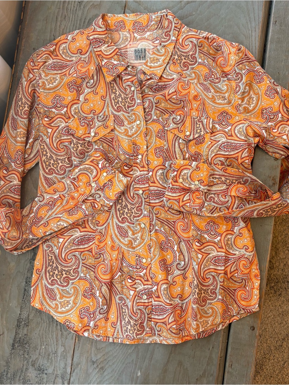 0039 Italy paisley snap button down
